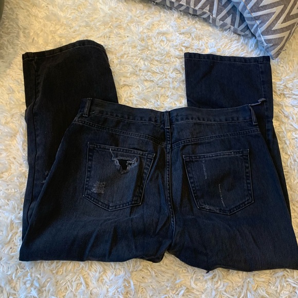 High Waisted Destroyed Crop Flared Jeans - Picture 7 of 9
